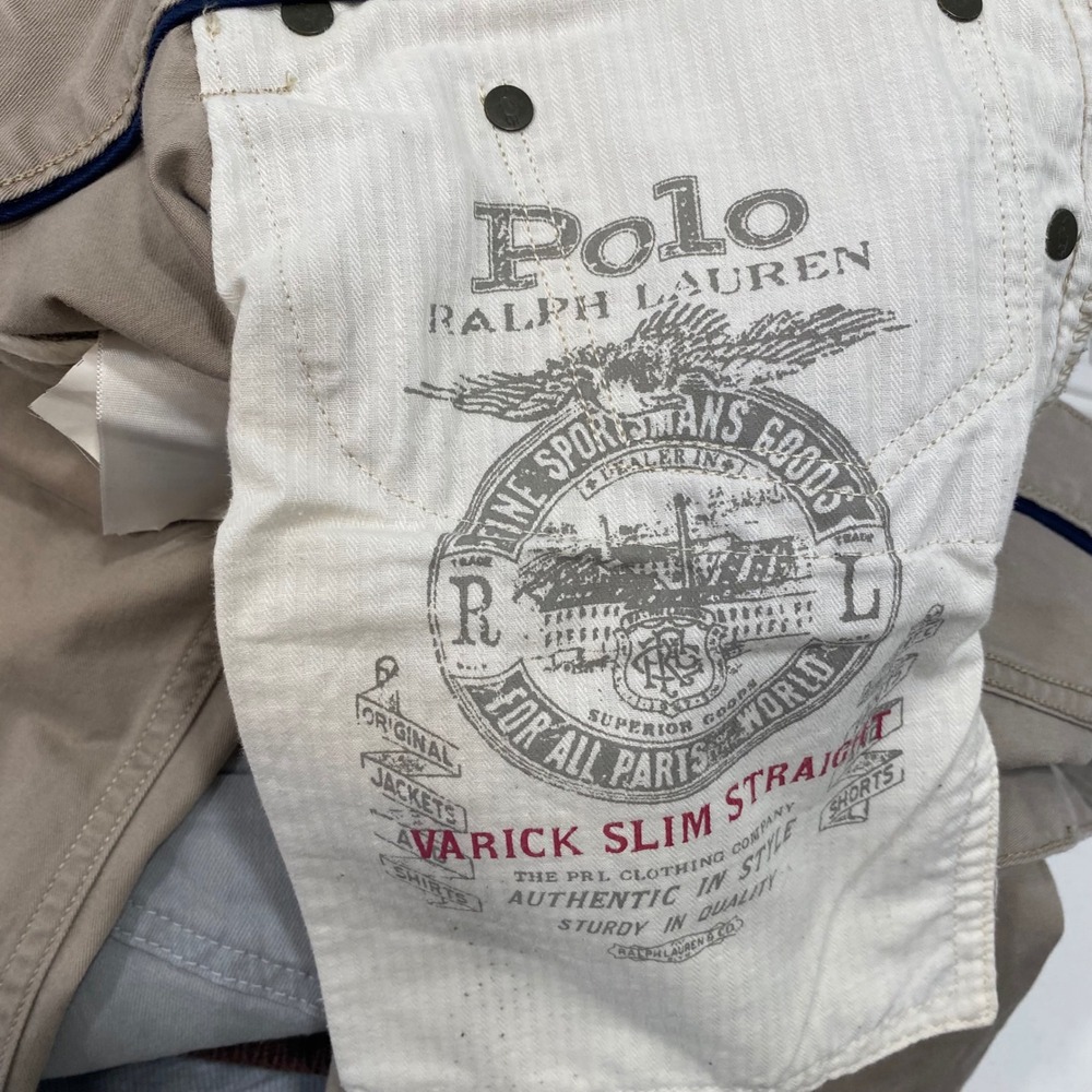 Polo Ralph Lauren Pants Mens 38x32 Tan Varick Slim Straight Khaki Chino Dungaree - Picture 4 of 16